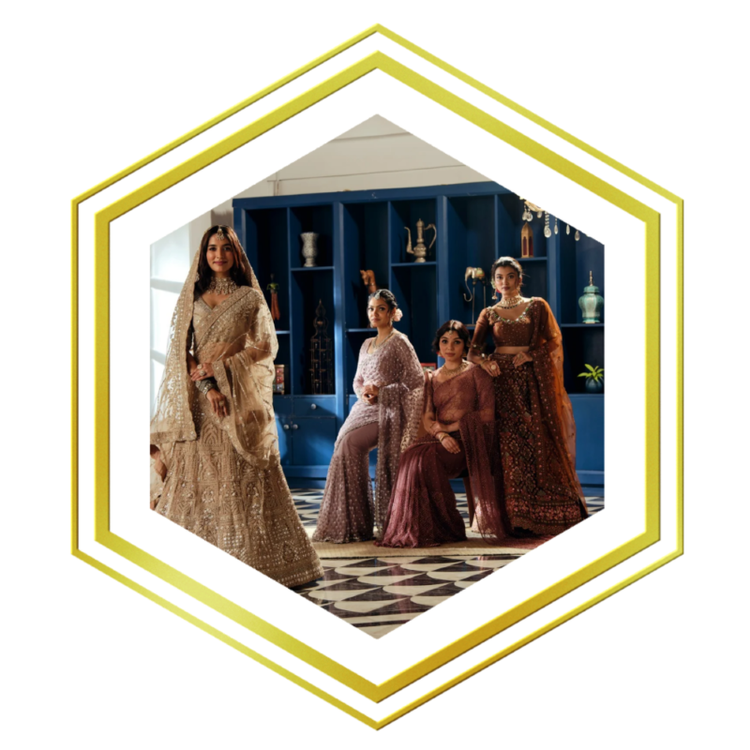 Bridal party wear lehenga for bride with heavy embroidery